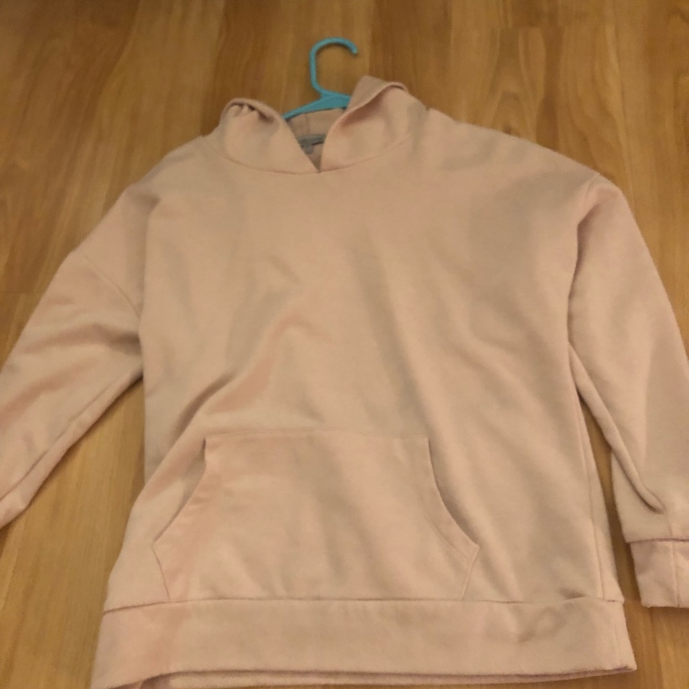 pale pink hoodie